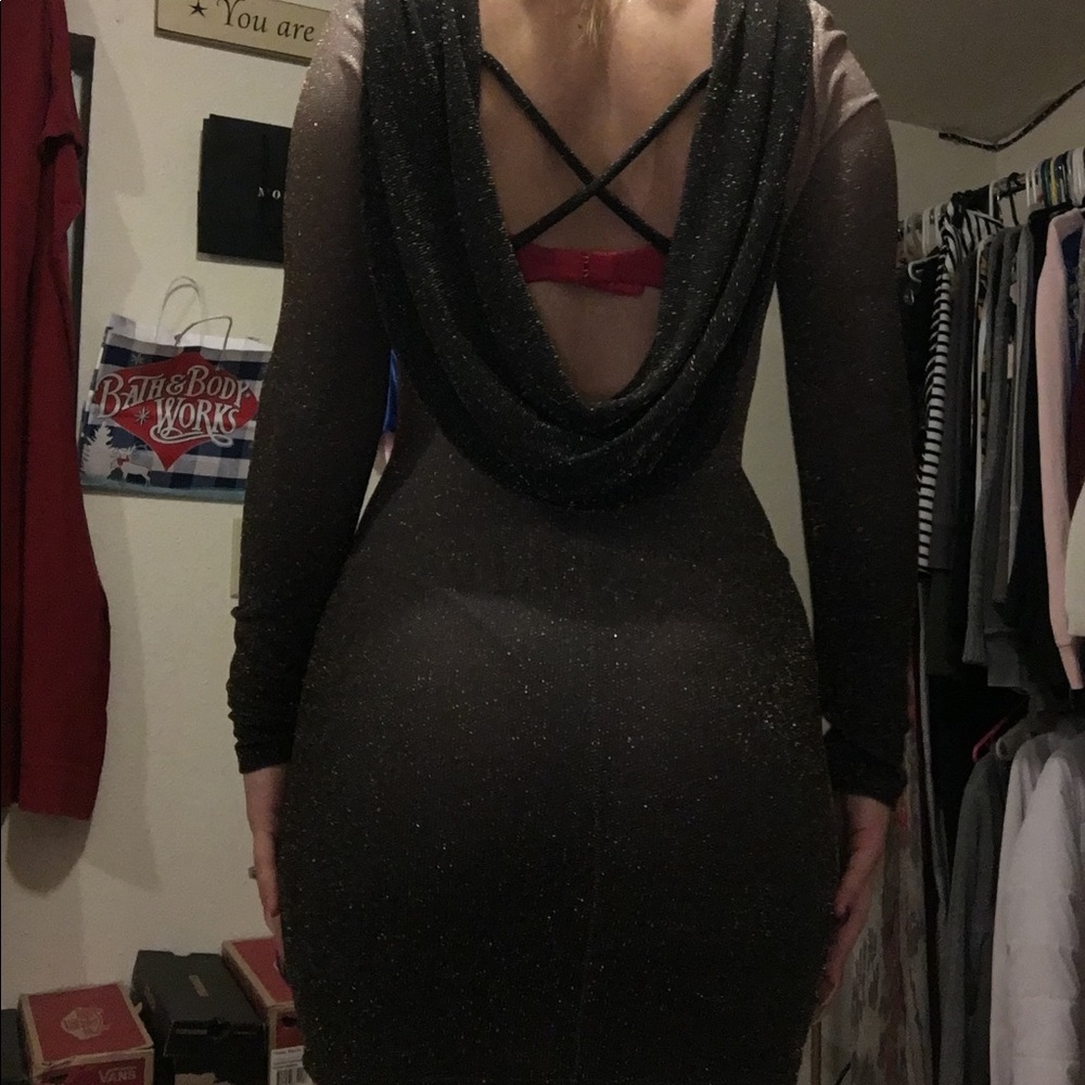 classy open back dress